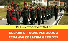 Check spelling or type a new query. Deskripsi Tugas Penolong Pegawai Kesatria Gred S29 Jawatan Kosong