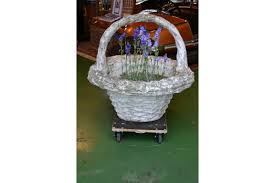 Unfollow concrete garden planters to stop getting updates on your ebay feed. Vintage Concrete Garden Planter Basket With Handle Retro Station