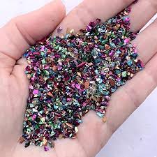 Colorful Crushed Stones Metallic Glass Stone Glitter Flakes Bling Miniaturesweet Kawaii Resin Crafts Decoden Cabochons Supplies Jewelry Making