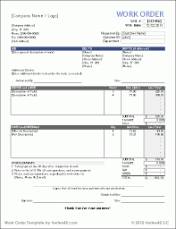 Work Order Template 2641 Order Form Template Purchase Order Template Templates