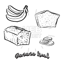 Hand Drawn Sketch Of Banana Bread Hebstreits Maps And Sketches Banana Bread How To Draw Hands Bread