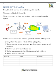 Here you will find our range of 5th grade math brain teasers and puzzles which will help your child apply and practice their math skills to solve a range of challenges and number problems. Math Logic Problems