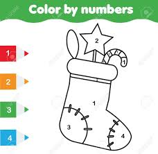 12 juegos navideños para imprimir para niños entre 4 y 8 años juegos para colorear, puzle, juegos de diferencias o de parejas. Pagina Para Colorear Con Calcetin De Navidad Color Por Numeros Juego Educativo Para Ninos Dibujo De La Actividad De Los Ninos Tema De Vacaciones De Ano Nuevo Ilustraciones Vectoriales Clip Art Vectorizado
