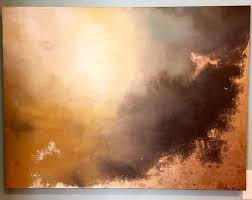 Large Painting Gold Leaf Abstract Yellow And Brown 30 X 40 Aerial Storm Large Painting Abstract Painting