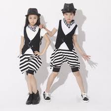 Black And White Striped Dance Costume Girls Kids Child Boys Children Black And White Striped Top And Pants Jazz Dance Costumes Modern Stage Performance Hip Hop Clothes Set Modern Dance Costume Dance Outfits Dance Costumes Kids