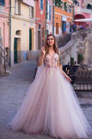 Wedding Dress Petunia With Long Train By Ange Etoiles Ange Etoiles Collection 2019 Lavender Wedding Dress Bridal Dresses Colored Wedding Dresses