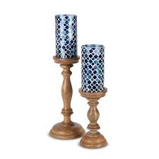 The fir wood carving or serving board is a full 19.5 high. Breakwater Bay Pillar 2 Piece Glass And Wood Candlestick Set Wayfair