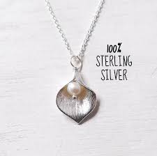 Calla Lily Necklace All Sterling Silver Gift For Wife Gift For Mother Sister Friend Calla Lily Jewelry Sma Calla Lily Jewelry Lily Jewelry Lily Necklace