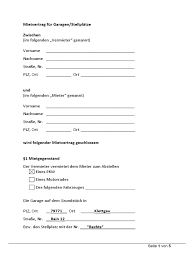 Bei der benutzung der garage/des einstellplatzes ist der mieter verpflichtet, die einschlägigen polizeirechtlichen vorschriften über die lagerung von treibstoffen, öl etc. Mietvertrag Fur Garagen Pdf
