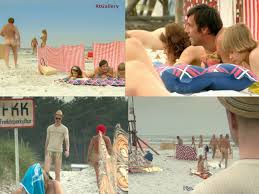 A family gets into a nudist beach