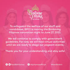 Binibining pilipinas, the home of the queens. Binibining Pilipinas 2021 Coronation Night Postponed Again