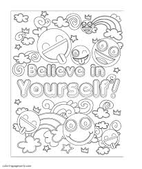 Includes images of baby animals, flowers, rain showers, and more. Emojis Believe In Yourself Coloring Pages Emoji Coloring Pages Coloring Pages For Kids And Adults