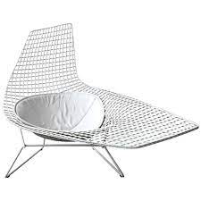 Harry bertoia's 1950 experiment with bending metal rods into practical art produced a revered collection of seating, including this previously unreleased piece. Authentic Knoll Bertoia Asymmetric Chaise At 1stdibs