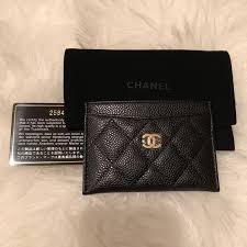 Chanel classic card holder caviar. Chanel Accessories Soldchanel Card Holder Black Caviar Ghw Poshmark