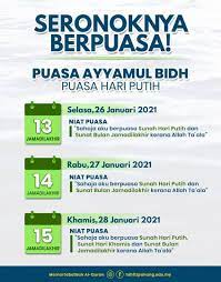 Yang demikian itu adalah puasa nabi allah daud 'alaihi salam, yang. Puasa Hari Putih 2021 Diriwayatkan Taman Tamadun Islam Facebook