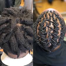 Dreadlocks are unique and fashionable hairstyle that most people attracted to it by its uniqueness and boldness. Starter Loc Retwist And Style Dreadlock Hairstyles For Men Short Dreadlocks Styles Short Locs Hairstyles