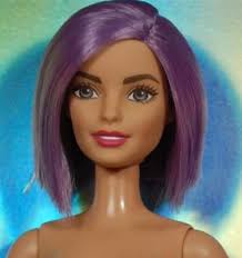 BARBIE DOLL FASHIONISTAS #18 Neysa Face Quality Violet Hair Flat Feet 2015  $21.95
