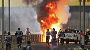Romain grosjean pictures, articles, and news. Romain Grosjean Survives Shocking Crash As Hamilton Wins In Bahrain Sports German Football And Major International Sports News Dw 29 11 2020