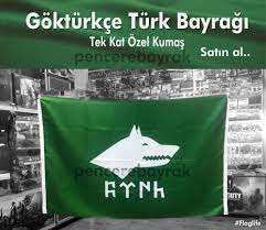Gokturkce Turk Yazili Bayrak Yesil Renk 70x100 Cm 108 00 Tl Bayrak Turkler Renkler