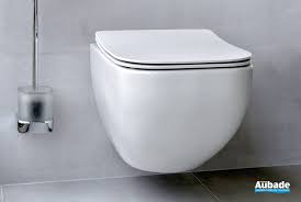 Wc suspendu sans bride en céramique blanche. Wc Suspendu Derby Style Square De Vigour Espace Aubade