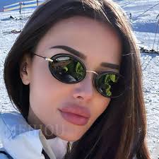 Neue Retro-Stil ovale Sonnenbrille Frauen Vintage kleine Punk Zukunft  Sonnenbrille weibliche Marke Gradient Brille Brille Sonnenbrillen