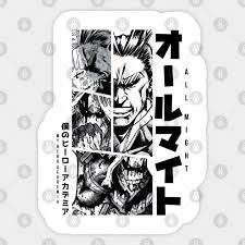 Nana Shimura Manga Panels All Might My Hero Academia Manga Panel Design White Version All Might Sticker Teepublic all might my hero academia manga panel design white version