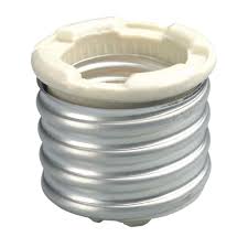 Leviton 660 Watt White Mogul To Medium Porcelain Lampholder Socket Adapter R50 08681 000 The Home Depot