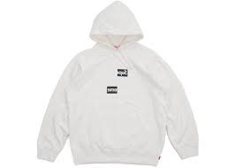 Supreme Comme Des Garcons Shirt Split Box Logo Hooded Sweatshirt White