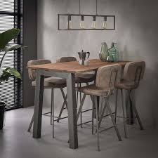 Industrial Boomstam Bartafel Judge 147 X 80cm 2504 15 Mobelpartner Table Haute Industrielle Table Haute Table Haute Bois