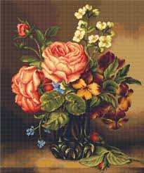 Share (distribuie) la acest concurs 3. Set Goblen Vaza Cu Trandafiri Si Flori
