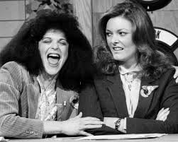 Two Incomparable Women Roseanne Roseannadanna Jane Curtin Saturday Night Live Best Of Snl Hollywood
