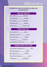 Akkusativ Ubungen Worksheet German Language Learning German Grammar Learn German