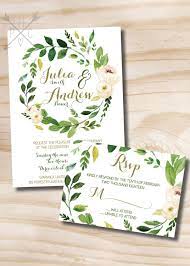 Watercolor Floral Wreath Wedding Invitation Response Card Invitation Suite Greenery F Floral Wreath Wedding Invitation Wedding Invitation Cards Wedding Cards