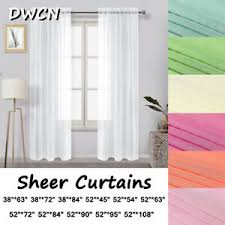 The standard sizes for curtain and drapery panels are 63, 84, 95, 108 and 120 inches long. Off White Semi Transparent Rod Pocket Voile Window Curtains For Bedroom Living Room Set Of 2 Curtain Panels 38 X 54 Inch Length Dwcn Faux Linen Sheer Curtains Home Kitchen Home Decor