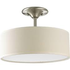 Progress Lighting Inspire Collection 13 In 2 Light Brushed Nickel Semi Flush Mount P3939 09 The Home Depot Semi Flush Mount Lighting Flush Mount Lighting Progress Lighting