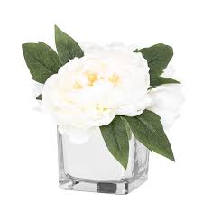 See more ideas about floral arrangements, flower arrangements, arrangement. Peony Faux Arrangement In Glass Mirror Cube Vase White Premium Modern Classic Affordable Designer Custom Luxury Handcrafted