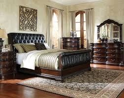 Black Sleigh Bed Suite Leather Like Fabric Churchill Bedroom Set Quarto De Casal Quartos