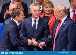 Xavier Bettel L Premierminister Von Luxemburg Jens Stoltenberg C Generalsekretar Der Nato Und Donald Trump R Prasident Redaktionelles Foto Bild Von Gipfel Donald 165592136