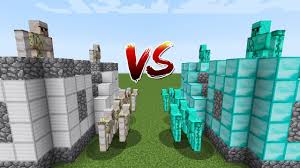 Diamond golems are bright cyan iron golems. Who Has The Most Strong Castle Minecraft Iron Golem Vs Diamond Golem Youtube