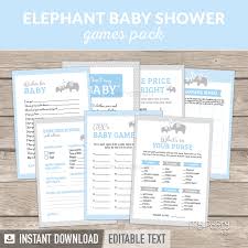 Free printable baby shower games. Elephant Boy Baby Shower Printable Baby Shower Games My Party Design