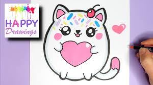Hey draw so cute fans, let me keep you updated on my progress and all the free stuff on this site. How To Draw A Kitten With A Love Heart Easy And Cute Myhobbyclass Com