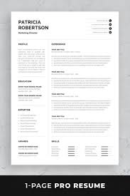 A one page resume helps you present your skills and work history concisely so the hiring manager can see at a glance how well suited you are to the position. Professional 1 Page Resume Template Modern One Page Cv Etsy One Page Resume Template Resume References Resume Template Professional