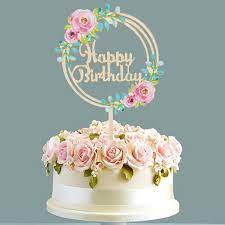 This image is provided only for personal use. Flower Green Leaf Print Happy Birthday Cake Topper Cupcake For Birthday Party Cake Decoration Wedding Anniversary Baking Supply Cake Decorating Supplies Aliexpress