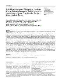 Chiropractic care, acupuncture, physio & rehab therapy, medical care and massage therapy . Pdf Complementary And Alternative Medicine Use By Patients From The Gulf Region Seen In The International Practice Of A Tertiary Care Medical Center
