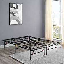 Five sturdy legs provide stability for your mattress and boxspring. Amazon Com Amazon Basics Foldable 14 Metal Platform Bed Frame With Tool Free Assembly No Box Spring Needed Queen Furniture Decor