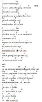 Chord Lagu Karo Dahlia