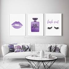 Makeup Wall Decorhello Gorgeous Wall Artpurple Wall Artlash Etsy In 2021 Purple Wall Art Purple Wall Decor Purple Walls