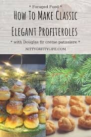 Elegant Profiteroles With Douglas Fir Creme Patissiere Recipe Profiteroles Recipe Wild Edibles Recipes Creme Patissiere