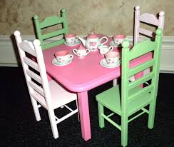 Table 4 Chair Set Pink Lime Green For 18 In American Girl Doll American Girl Doll Furniture Chair Set American Girl Doll