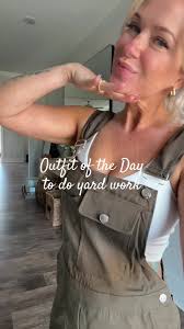 Woman Working outside in Overalls